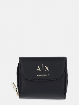Armani Exchange portfel damski z imitacji skóry czarny