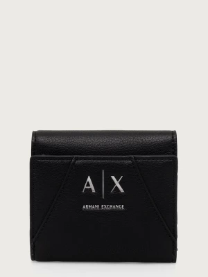 Armani Exchange portfel damski z imitacji skóry czarny