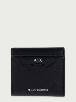 Armani Exchange portfel damski z imitacji skóry czarny