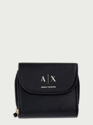 Armani Exchange portfel damski z imitacji skóry czarny