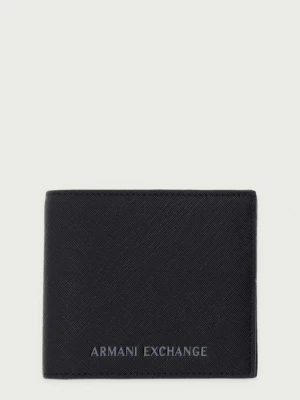 Armani Exchange portfel męski z imitacji skóry czarny
