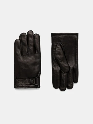 Armani Exchange rękawiczki skórzane męskie kolor czarny XM001969 AF19481