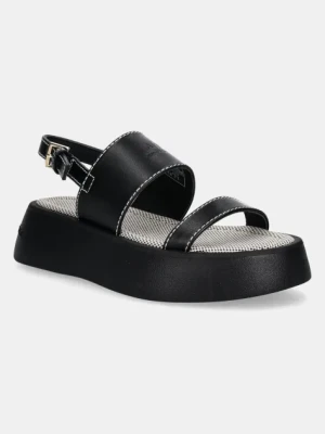 Armani Exchange sandały damskie kolor czarny na platformie XDP054 XV921 00002