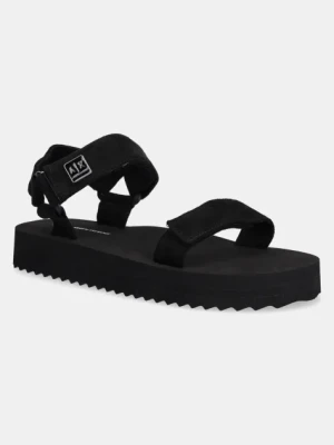 Armani Exchange sandały damskie kolor czarny na platformie XDP064 XV928 00002