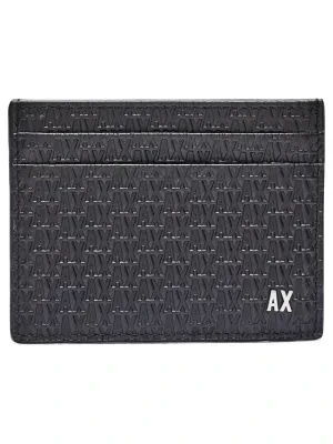 Armani Exchange Skórzane etui na karty + brelok