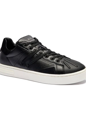 Armani Exchange Skórzane sneakersy czarny