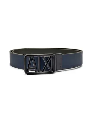 Armani Exchange Skórzany dwustronny pasek