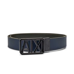 Armani Exchange Skórzany dwustronny pasek