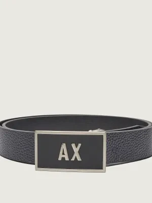 Armani Exchange Skórzany dwustronny pasek