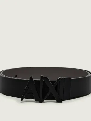 Armani Exchange Skórzany dwustronny pasek