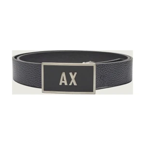 Armani Exchange Skórzany dwustronny pasek
