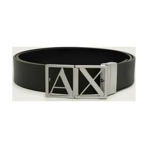 Armani Exchange Skórzany dwustronny pasek