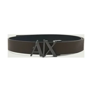 Armani Exchange Skórzany dwustronny pasek