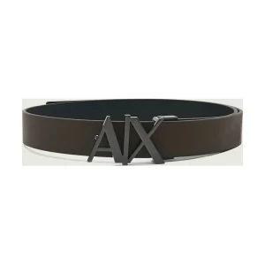 Armani Exchange Skórzany dwustronny pasek