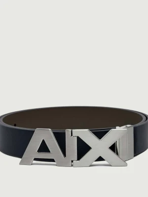 Armani Exchange Skórzany dwustronny pasek
