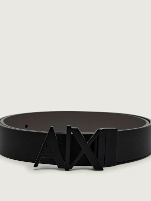 Armani Exchange Skórzany dwustronny pasek