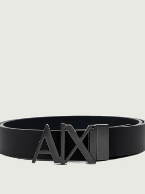Armani Exchange Skórzany dwustronny pasek