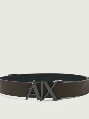 Armani Exchange Skórzany dwustronny pasek