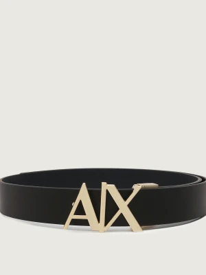 Armani Exchange Skórzany dwustronny pasek
