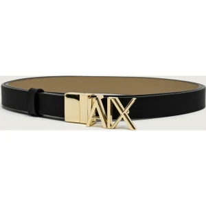 Armani Exchange Skórzany dwustronny pasek PLATE BELT