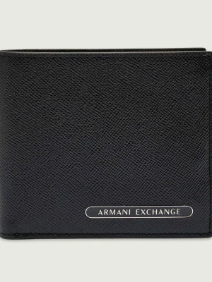 Armani Exchange Skórzany portfel czarny