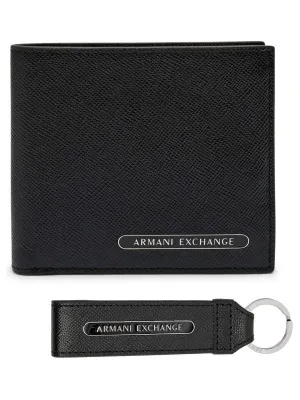 Armani Exchange Skórzany portfel + brelok