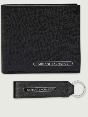 Armani Exchange Skórzany portfel + brelok