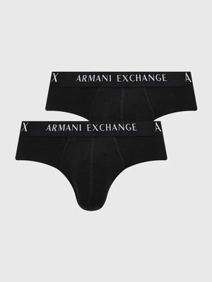 Armani Exchange slipy 2-pack męskie kolor czarny