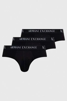 Armani Exchange slipy 3-pack męskie kolor czarny