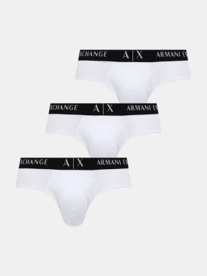 Armani Exchange slipy męskie bawełniane z elastanem 3-pack biały