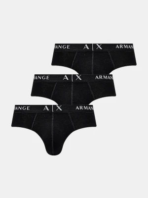 Armani Exchange slipy męskie bawełniane z elastanem 3-pack czarny
