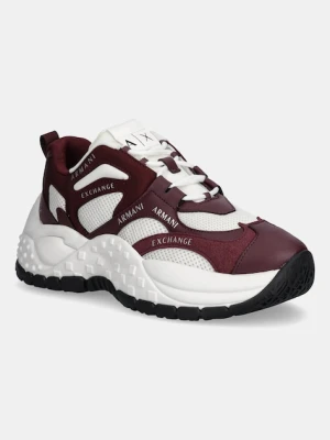 Armani Exchange sneakersy damskie kolor bordowy XDX120 XV708 MZ134