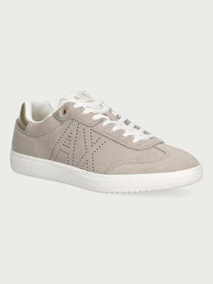Armani Exchange sneakersy damskie zamszowe beżowy
