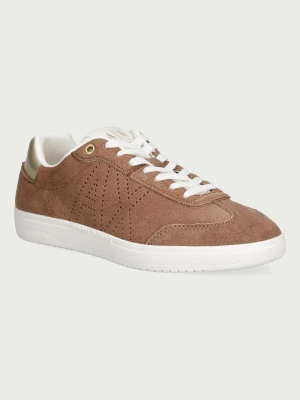 Armani Exchange sneakersy damskie zamszowe brązowy