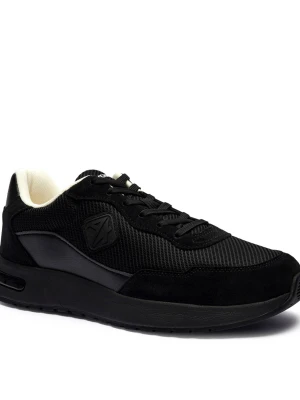 Armani Exchange Sneakersy ENGLISH | z dodatkiem skóry czarny