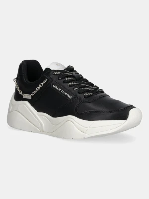 Armani Exchange sneakersy skórzane damskie kolor czarny XW001617 AF17443 MC005