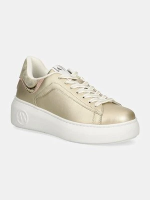 Armani Exchange sneakersy skórzane kolor złoty XDX108 XV892 U281