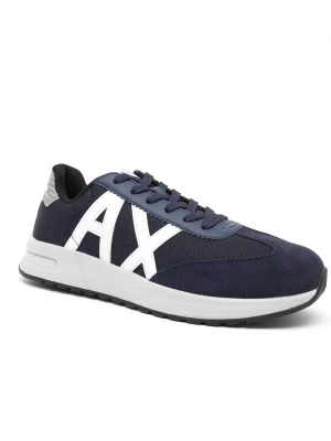 Armani Exchange Sneakersy | z dodatkiem skóry granatowy