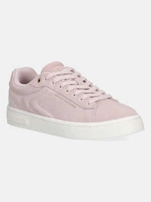 Armani Exchange sneakersy zamszowe damskie kolor różowy XW001619 AF17445 U4012