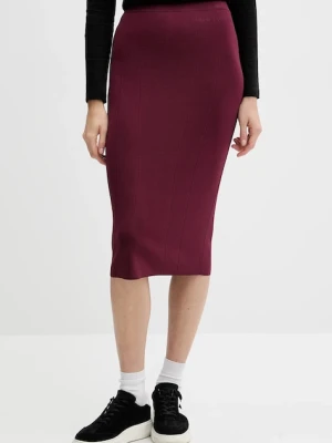 Armani Exchange spódnica kolor bordowy midi ołówkowa XW001302 AF10352
