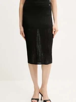 Armani Exchange spódnica kolor czarny midi prosta XW000113 AF11957