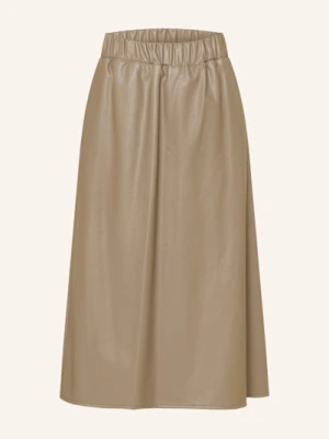 Armani Exchange Spódnica Z Imitacji Skóry beige