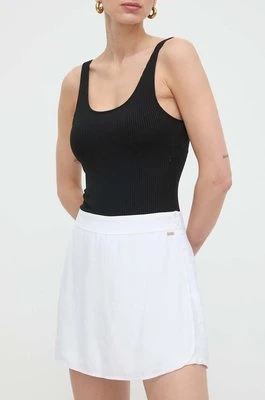 Armani Exchange spódnicospodnie kolor biały gładkie high waist 3DYS66 YN9RZ