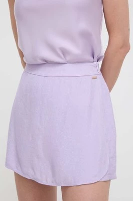 Armani Exchange spódnicospodnie kolor fioletowy gładkie high waist 3DYS66 YN9RZ