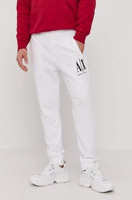 Armani Exchange spodnie męskie kolor biały gładkie 8NZPPA ZJ1ZZ NOSCHEAPER