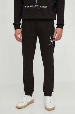 Armani Exchange spodnie męskie kolor czarny gładkie 8NZPPA ZJ1ZZ NOS
