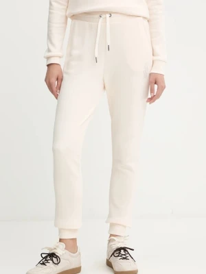 Armani Exchange spodnie damskie kolor beżowy gładkie XW000750 AF14284