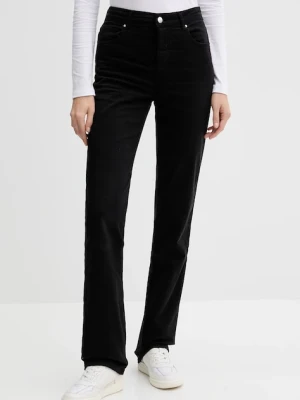 Armani Exchange spodnie damskie kolor czarny dopasowane high waist XW000072 AF12862