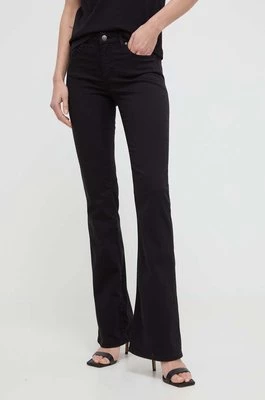 Armani Exchange spodnie damskie kolor czarny dzwony high waist 3DYJ65 Y2VLZ