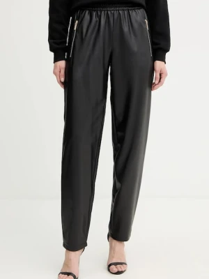 Armani Exchange spodnie damskie kolor czarny proste high waist XW000681 AF16106